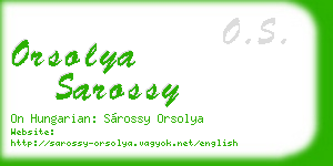 orsolya sarossy business card